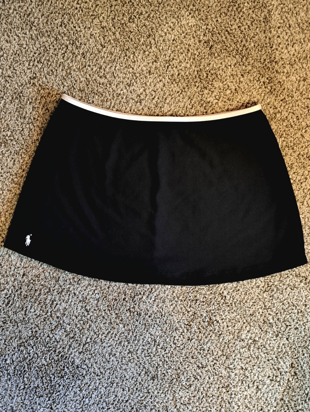 Vintage 90s Y2K Ralph Lauren Sport White Trim Black Golf Tennis Skirt Size Small
